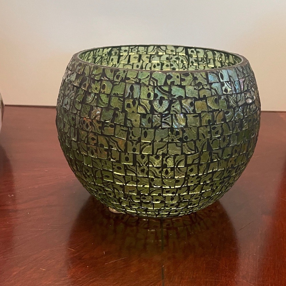 Green Mosaic Glass Bowl